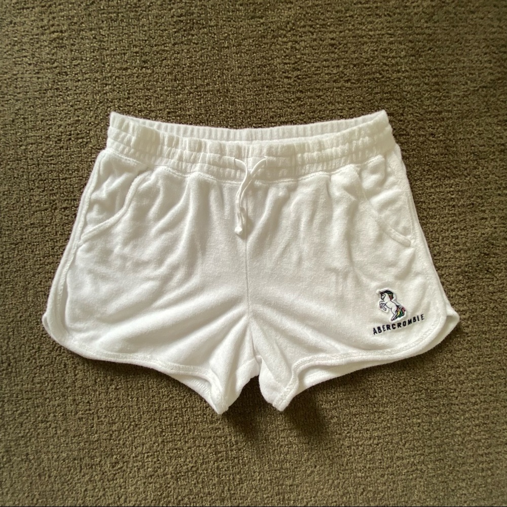 Abercrombie and Fitch White Terry Cloth Shorts